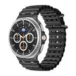Bracelet de montre en silicone noir avec boucle en anneau et trous respirants Ocean, pour Samsung Galaxy Watch8 / Watch8 Classic