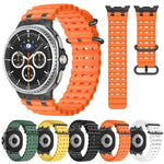 Bracelet de montre en silicone noir avec boucle en anneau et trous respirants Ocean, pour Samsung Galaxy Watch8 / Watch8 Classic
