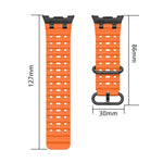 Bracelet de montre en silicone noir avec boucle en anneau et trous respirants Ocean, pour Samsung Galaxy Watch8 / Watch8 Classic