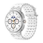 Bracelet de montre en silicone Ocean Breathable Holes avec boucle en anneau argenté, pour Samsung Galaxy Watch8 / Watch8 Classic