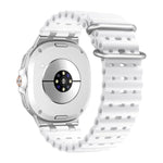 Bracelet de montre en silicone Ocean Breathable Holes avec boucle en anneau argenté, pour Samsung Galaxy Watch8 / Watch8 Classic