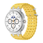Bracelet de montre en silicone Ocean Breathable Holes avec boucle en anneau argenté, pour Samsung Galaxy Watch8 / Watch8 Classic