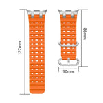 Bracelet de montre en silicone Ocean Breathable Holes avec boucle en anneau argenté, pour Samsung Galaxy Watch8 / Watch8 Classic