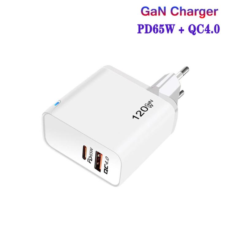 Chargeur TE-PD65 GaN PD 65W + QC4.0 USB Compatible avec tous les protocoles, prise EU