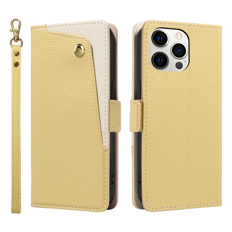 Étui portefeuille miroir en cuir à texture litchi pour téléphone, pour iPhone 11 Pro