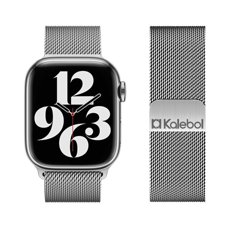 Bracelet de montre magnétique Kalebol en acier inoxydable, compatible avec Apple Watch 46 mm / 49 mm / 45 mm / 44 mm et Apple Watch 42 mm / 41 mm / 40 mm / 38 mm