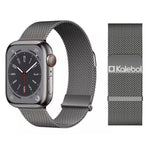 Bracelet de montre Kalebol Double Link Milanese Double Magnetic en acier inoxydable, pour Apple Watch 46 mm / 49 mm / 45 mm / 44 mm, pour Apple Watch 42 mm / 41 mm / 40 mm / 38 mm