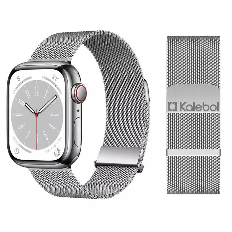 Bracelet de montre Kalebol Double Link Milanese Double Magnetic en acier inoxydable, pour Apple Watch 46 mm / 49 mm / 45 mm / 44 mm, pour Apple Watch 42 mm / 41 mm / 40 mm / 38 mm