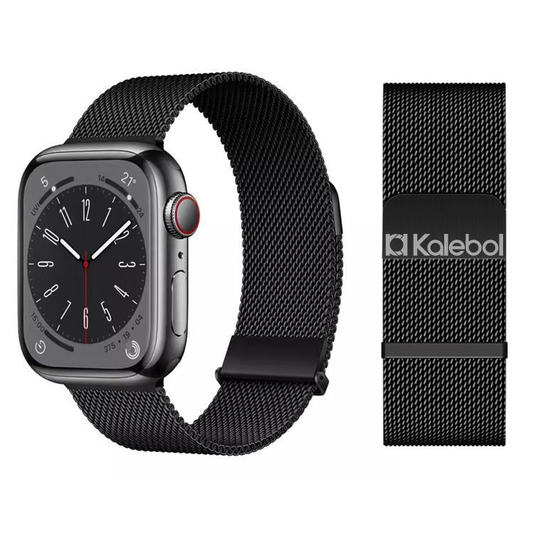 Bracelet de montre Kalebol Double Link Milanese Double Magnetic en acier inoxydable, pour Apple Watch 46 mm / 49 mm / 45 mm / 44 mm, pour Apple Watch 42 mm / 41 mm / 40 mm / 38 mm