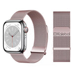 Bracelet de montre Kalebol Double Link Milanese Double Magnetic en acier inoxydable, pour Apple Watch 46 mm / 49 mm / 45 mm / 44 mm, pour Apple Watch 42 mm / 41 mm / 40 mm / 38 mm