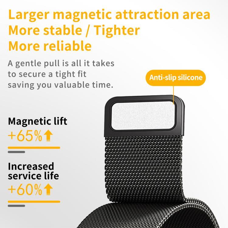 Bracelet de montre Kalebol Double Link Milanese Double Magnetic en acier inoxydable, pour Apple Watch 46 mm / 49 mm / 45 mm / 44 mm, pour Apple Watch 42 mm / 41 mm / 40 mm / 38 mm