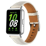 Bracelet de montre en cuir concave avec boucle ardillon argentée, pour Samsung Galaxy Fit 3