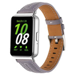 Bracelet de montre en cuir concave avec boucle ardillon argentée, pour Samsung Galaxy Fit 3