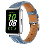 Bracelet de montre en cuir concave avec boucle ardillon argentée, pour Samsung Galaxy Fit 3