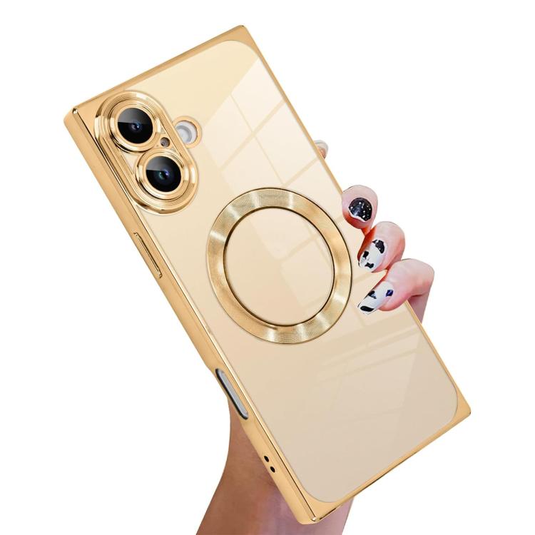 Coque de téléphone MagSafe en TPU à motif CD galvanisé, avec bords carrés, pour iPhone 17 Pro Max, pour iPhone 17 Pro, pour iPhone 17, pour iPhone Air, pour iPhone 16 Pro Max, pour iPhone 16 Pro