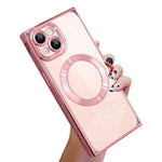 Coque de téléphone MagSafe en TPU à motif CD galvanisé, à angle droit, pour iPhone 16 Plus, pour iPhone 16, pour iPhone 15 Pro Max, pour iPhone 15 Pro, pour iPhone 15 Plus, pour iPhone 15