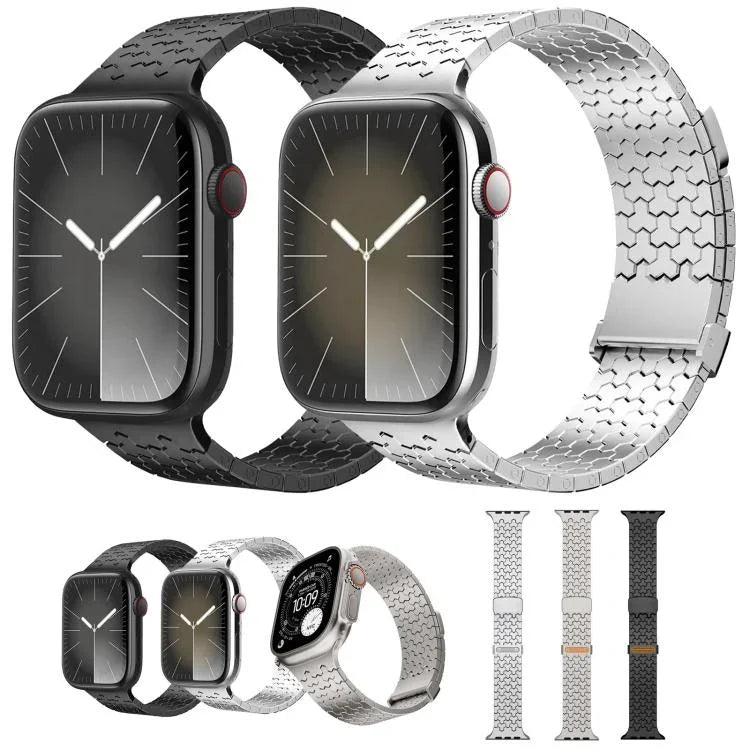 Bracelet de montre magnétique double en acier inoxydable en forme de Y, compatible avec Apple Watch 42/44/45/46/49 mm et Apple Watch 38/40/41/S11 42 mm.