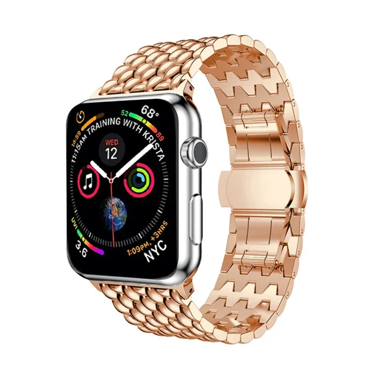 Bracelet de montre en acier inoxydable massif à motif dragon pour Apple Watch Series 3, 2 et 1 (42 mm)