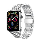 Bracelet de montre en acier inoxydable massif à motif dragon pour Apple Watch Series 3, 2 et 1 (42 mm)