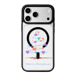 Série Noël Coque de téléphone à bord noir peint magnétique puissant, Pour iPhone 17 Pro Max, Pour iPhone 17 Pro, Pour iPhone 17