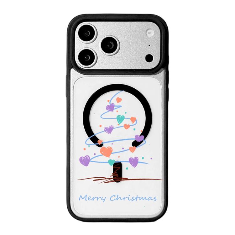 Série Noël Coque de téléphone à bord noir peint magnétique puissant, Pour iPhone 17 Pro Max, Pour iPhone 17 Pro, Pour iPhone 17