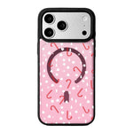 Série Noël Coque de téléphone à bord noir peint magnétique puissant, Pour iPhone 17 Pro Max, Pour iPhone 17 Pro, Pour iPhone 17