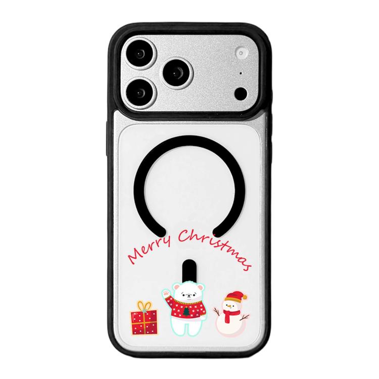 Série Noël Coque de téléphone à bord noir peint magnétique puissant, Pour iPhone 17 Pro Max, Pour iPhone 17 Pro, Pour iPhone 17
