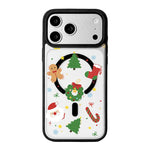 Série Noël Coque de téléphone à bord noir peint magnétique puissant, Pour iPhone 17 Pro Max, Pour iPhone 17 Pro, Pour iPhone 17