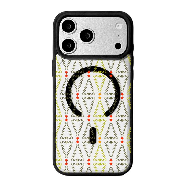 Série Noël Coque de téléphone à bord noir peint magnétique puissant, Pour iPhone 17 Pro Max, Pour iPhone 17 Pro, Pour iPhone 17