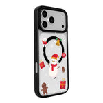 Série Noël Coque de téléphone à bord noir peint magnétique puissant, Pour iPhone 17 Pro Max, Pour iPhone 17 Pro, Pour iPhone 17