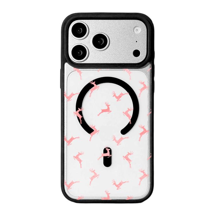 Série Noël Coque de téléphone à bord noir peint magnétique puissant, Pour iPhone 17 Pro Max, Pour iPhone 17 Pro, Pour iPhone 17