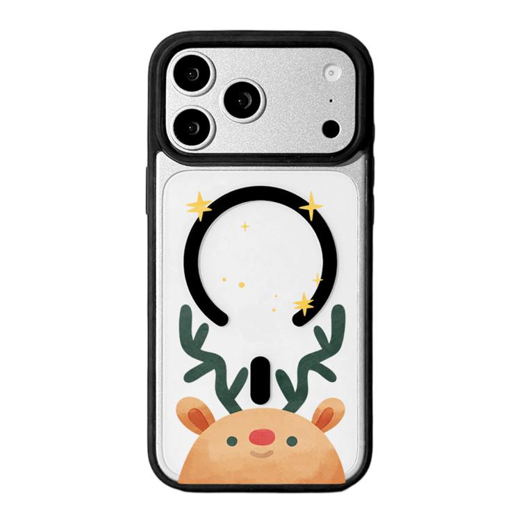 Série Noël Coque de téléphone à bord noir peint magnétique puissant, Pour iPhone 17 Pro Max, Pour iPhone 17 Pro, Pour iPhone 17