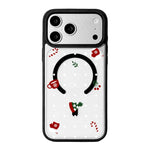 Série Noël Coque de téléphone à bord noir peint magnétique puissant, Pour iPhone 17 Pro Max, Pour iPhone 17 Pro, Pour iPhone 17