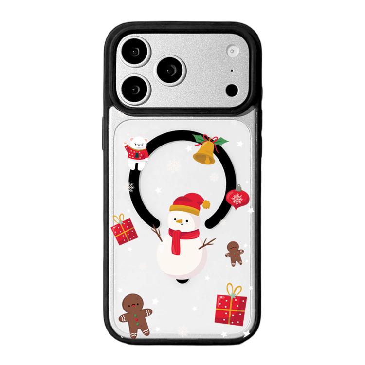 Série Noël Coque de téléphone à bord noir peint magnétique puissant, Pour iPhone 17 Pro Max, Pour iPhone 17 Pro, Pour iPhone 17