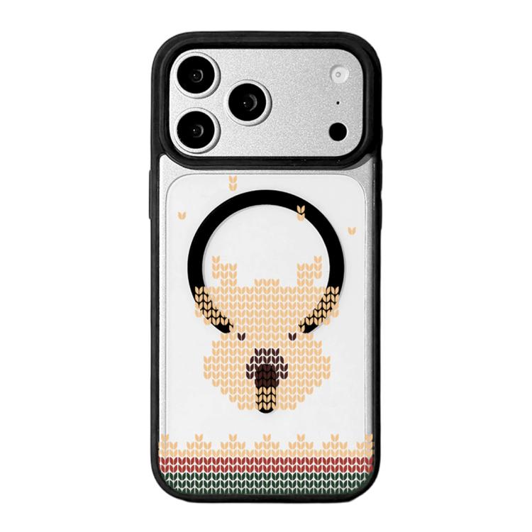 Série Noël Coque de téléphone à bord noir peint magnétique puissant, Pour iPhone 17 Pro Max, Pour iPhone 17 Pro, Pour iPhone 17