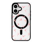 Série Noël Coque de téléphone à bord noir peint magnétique puissant, Pour iPhone 17 Pro Max, Pour iPhone 17 Pro, Pour iPhone 17