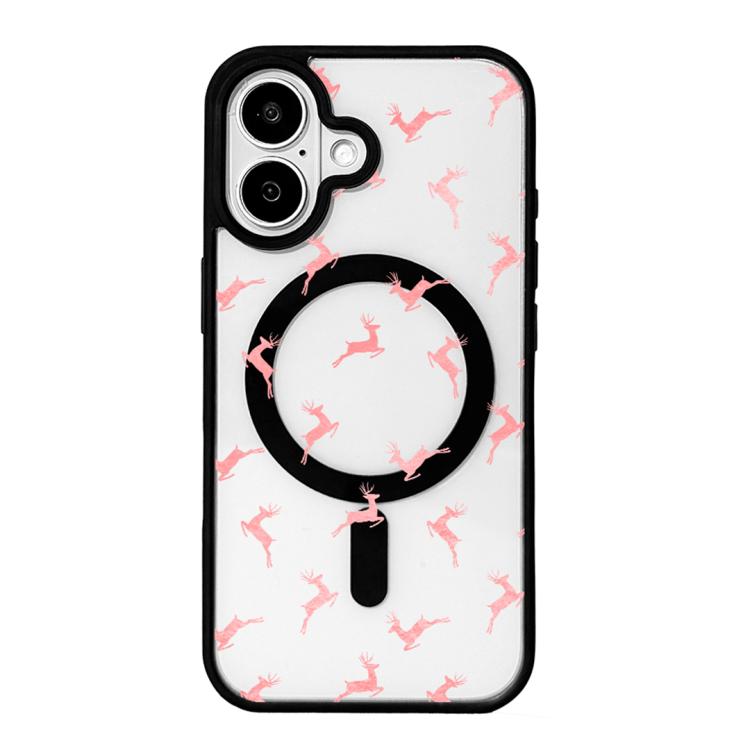 Série Noël Coque de téléphone à bord noir peint magnétique puissant, Pour iPhone 17 Pro Max, Pour iPhone 17 Pro, Pour iPhone 17