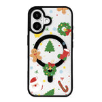Série Noël Coque de téléphone à bord noir peint magnétique puissant, Pour iPhone 17 Pro Max, Pour iPhone 17 Pro, Pour iPhone 17