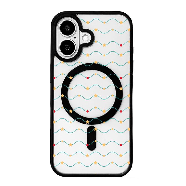 Série Noël Coque de téléphone à bord noir peint magnétique puissant, Pour iPhone 17 Pro Max, Pour iPhone 17 Pro, Pour iPhone 17