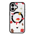 Série Noël Coque de téléphone à bord noir peint magnétique puissant, Pour iPhone 17 Pro Max, Pour iPhone 17 Pro, Pour iPhone 17