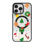 Coque de téléphone à bord noir peint, série Noël, magnétique puissant, pour iPhone 16 Pro Max, pour iPhone 16 Pro, pour iPhone 16