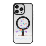 Coque de téléphone à bord noir peint, série Noël, magnétique puissant, pour iPhone 16 Pro Max, pour iPhone 16 Pro, pour iPhone 16
