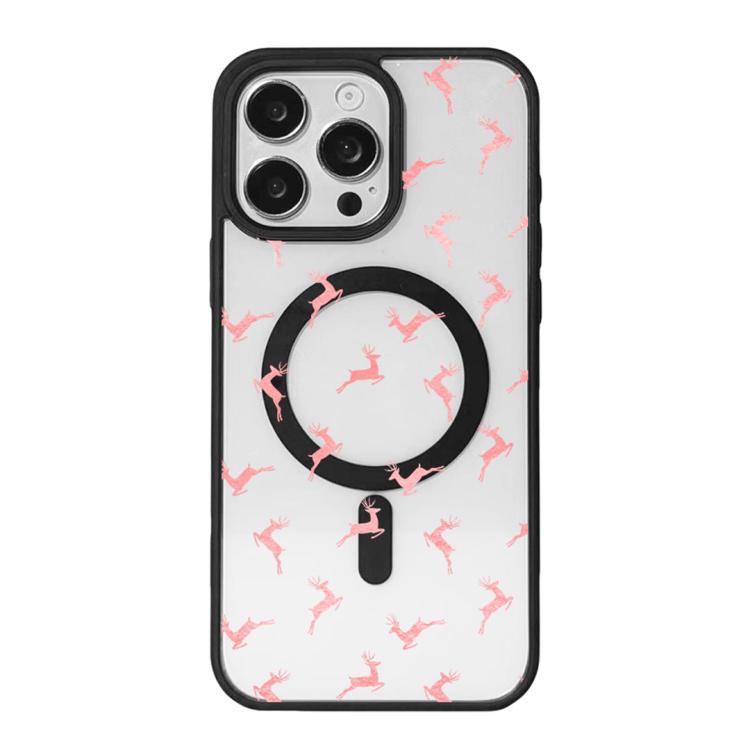Coque de téléphone à bord noir peint, série Noël, magnétique puissant, pour iPhone 16 Pro Max, pour iPhone 16 Pro, pour iPhone 16