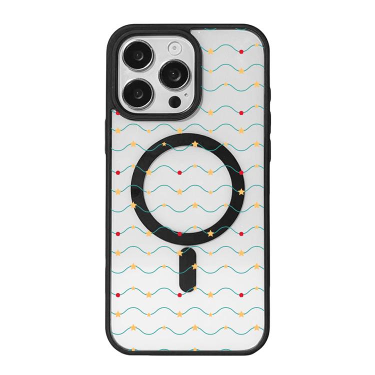 Coque de téléphone à bord noir peint, série Noël, magnétique puissant, pour iPhone 16 Pro Max, pour iPhone 16 Pro, pour iPhone 16