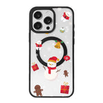 Coque de téléphone à bord noir peint, série Noël, magnétique puissant, pour iPhone 16 Pro Max, pour iPhone 16 Pro, pour iPhone 16