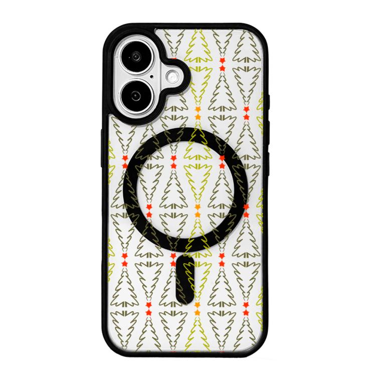 Coque de téléphone à bord noir peint, série Noël, magnétique puissant, pour iPhone 16 Pro Max, pour iPhone 16 Pro, pour iPhone 16
