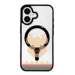 Coque de téléphone à bord noir peint, série Noël, magnétique puissant, pour iPhone 16 Pro Max, pour iPhone 16 Pro, pour iPhone 16