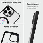 Coque de téléphone magnétique forte à bord noir peint série Noël, pour iPhone 15 Pro Max, pour iPhone 15 Pro