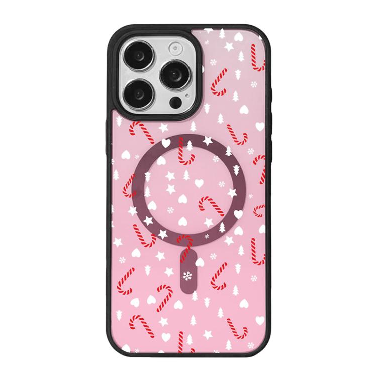 Coque de téléphone magnétique forte à bord noir peint série Noël, pour iPhone 15 Pro Max, pour iPhone 15 Pro