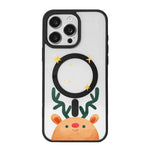 Coque de téléphone magnétique forte à bord noir peint série Noël, pour iPhone 15 Pro Max, pour iPhone 15 Pro